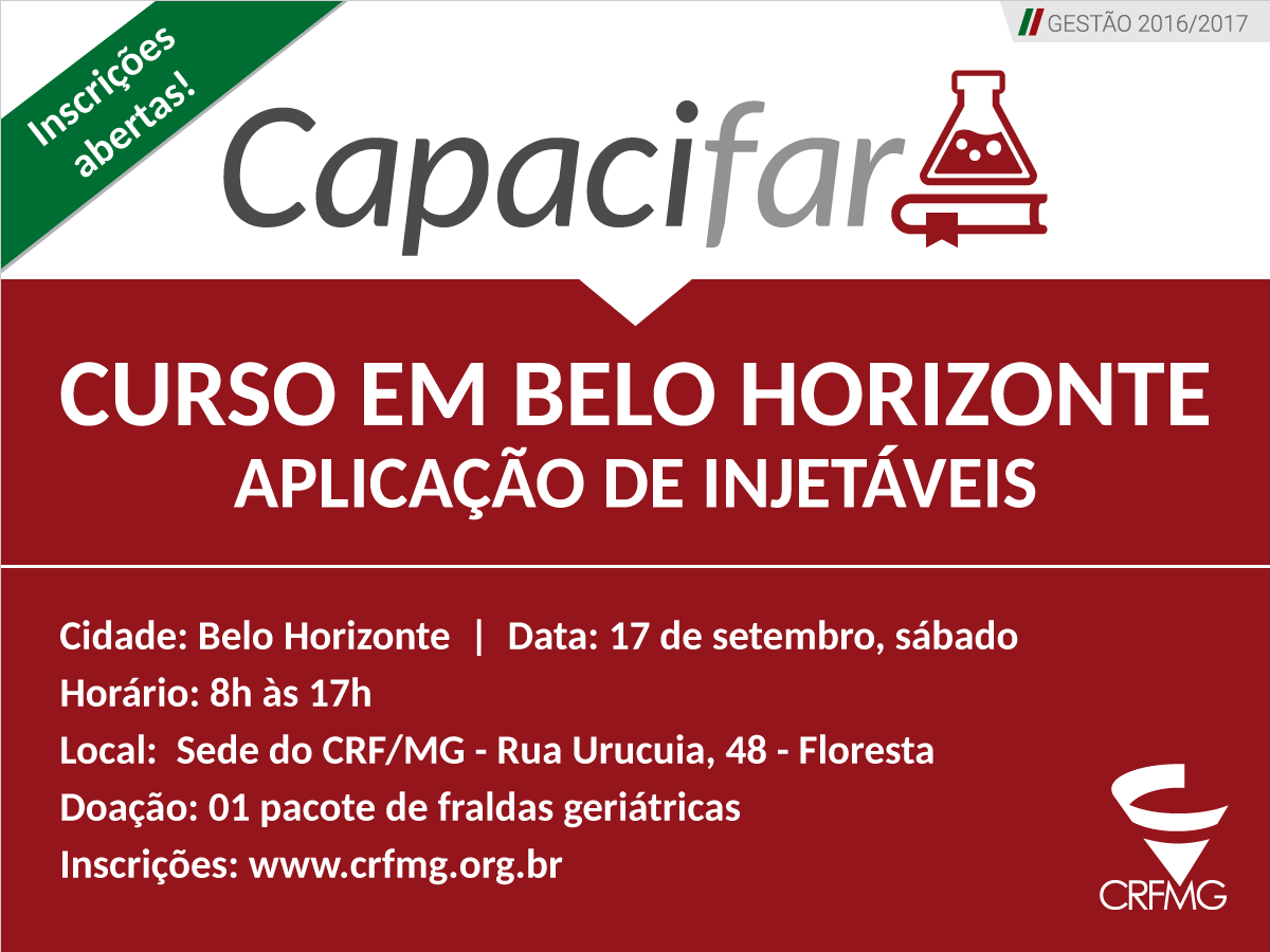 Inscrições abertas para curso prático de aplicação de injetáveis em Belo Horizonte!